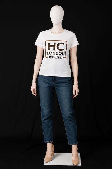 Women Typography Round Neck Pure Cotton White T-Shirt