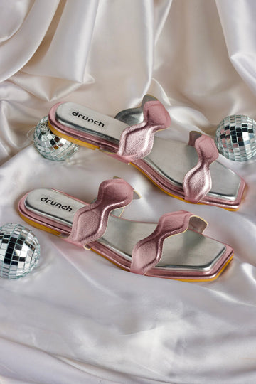 Bellini Flats Pink and Silver