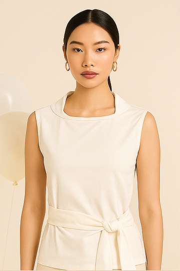 Belted Sleeveless Top