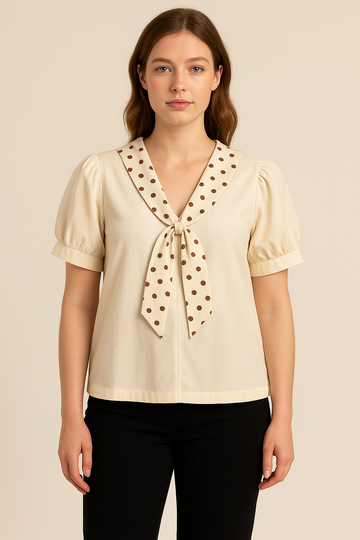 Polka Tie Top