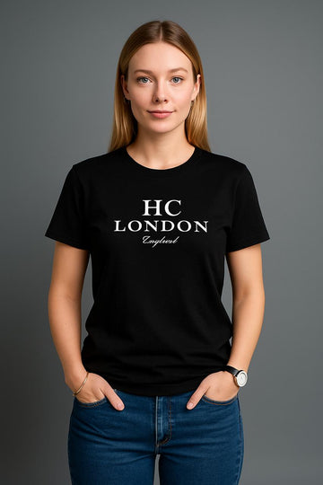 HC London Supima Signature Tee : Black / White Edition (Unisex)