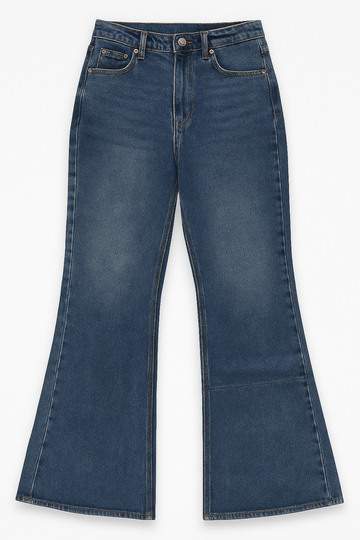 Raw Hem Distressed Flare Jeans