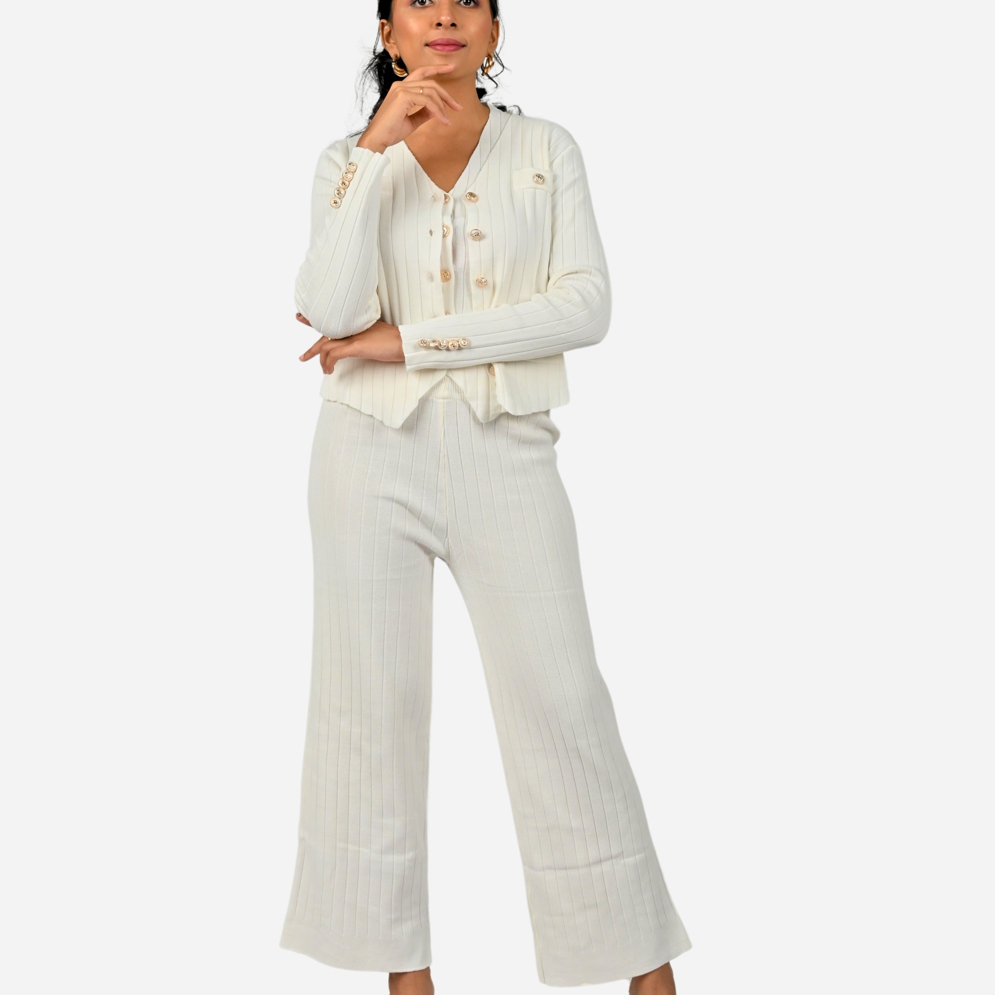 Effortless Style: White 3-Piece Co-Ord Set