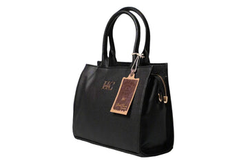 Matte Luxe Noir Croco-Gloss Handbag-2