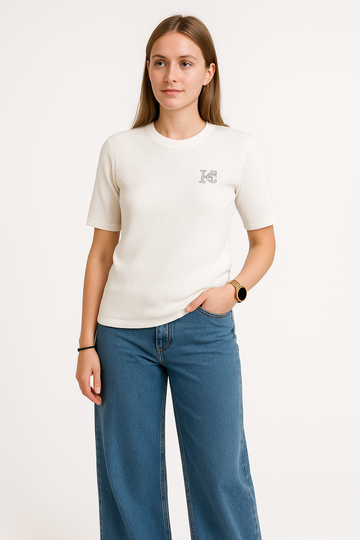 Ribbed Logo Tee