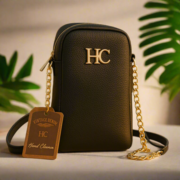 Mini Luxe Crossbody – Jet Pebble Edition